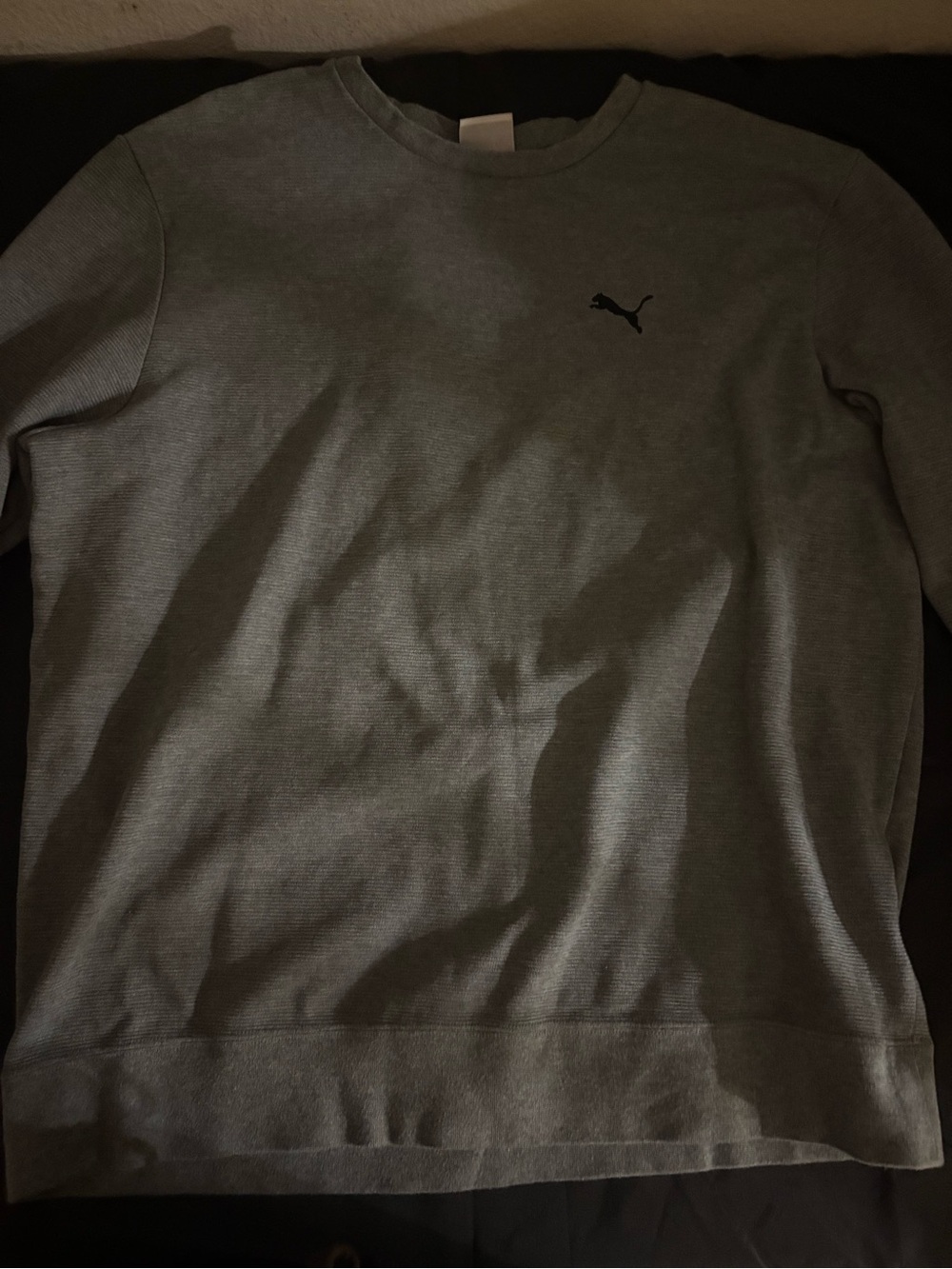 Puma Men's Crew Sweatshirt in Gray with Black Puma Logo